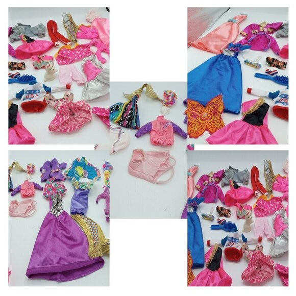 4 Barbies & 80pc Clothes & Accessories Lot - Picture 14 of 16